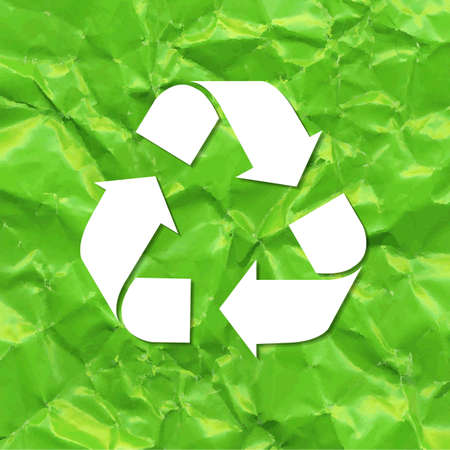 Green Crushed Paper Recycle, Vector Illustrationのイラスト素材