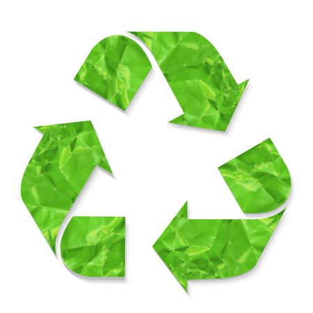 Green Crushed Paper Recycle Sign, Vector Illustrationのイラスト素材