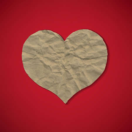 Red Paper With Heart, With Gradient Mesh, Vector Illustrationのイラスト素材