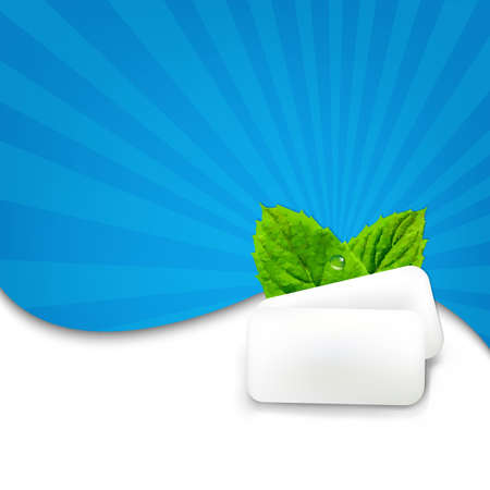 Gum With Blue Sunburst With Gradient Mesh, Vector Illustrationのイラスト素材