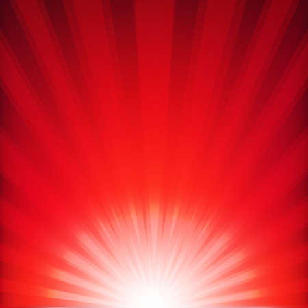 Red Xmas Burst Poster With Gradient Mesh, Vector Illustrationのイラスト素材