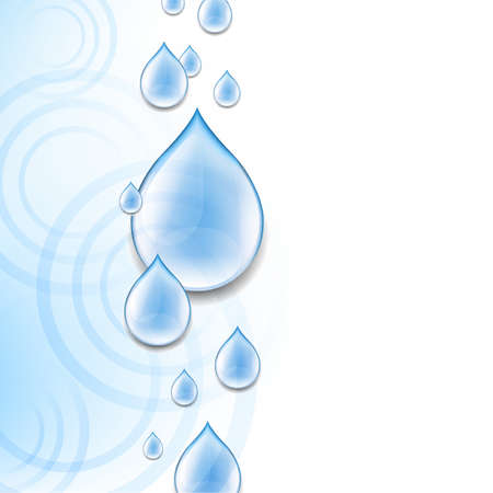 Blue Background With Water Drops With Gradient Mesh, Vector Illustrationのイラスト素材