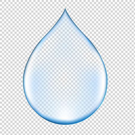 Realistic Blue Water Drop With Gradient Mesh, Vector Illustrationのイラスト素材