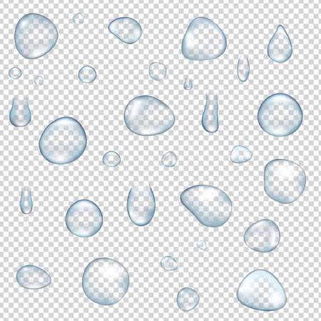 Water Drop Set With Gradient Mesh, Vector Illustrationのイラスト素材