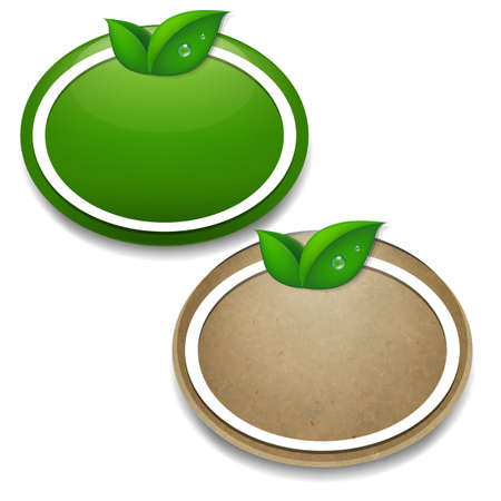 Nature Tags With Gradient Mesh, Vector Illustrationのイラスト素材