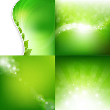 Eco Natural Backgrounds Set With Gradient Mesh, Illustrationのイラスト素材