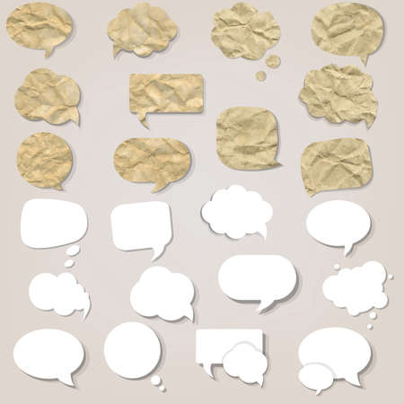 Grey Background With Speech Bubbles Set With Gradient Mesh, Vector Illustrationのイラスト素材