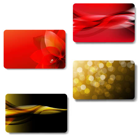 Gift Card Big Set With Gradient Mesh, Vector Illustrationのイラスト素材