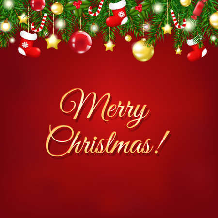 Christmas Composition With Gradient Mesh, Vector illustrationのイラスト素材