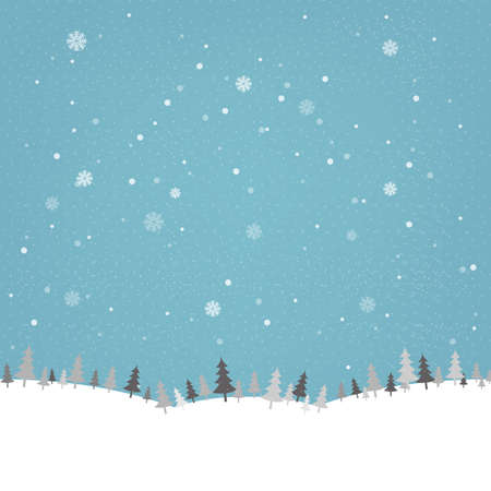 Vintage Winter Poster With Gradient Mesh, Vector Illustrationのイラスト素材