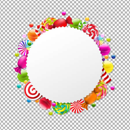 Candy Shop Banner With Gradient Mesh, Vector Illustrationのイラスト素材