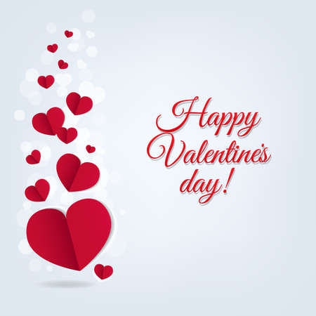 Hearts Postcard Valentines Day With Gradient Mesh, Vector Illustrationのイラスト素材
