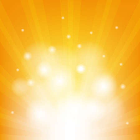 Orange Background With Beams With Gradient Mesh, Vector Illustrationのイラスト素材