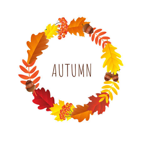 Autumn Wreath illustration.のイラスト素材
