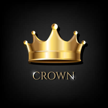 Crown With Black Background Gradient Mesh, Vector Illustrationのイラスト素材