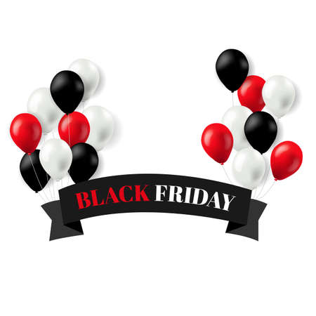 Black Friday Banner Gradient Mesh, Vector Illustrationのイラスト素材