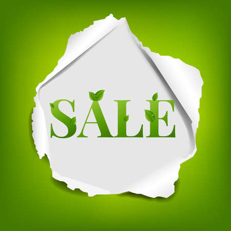 Sale Poster With Torn With Gradient Mesh, Vector Illustrationのイラスト素材