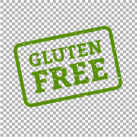 Gluten Free Stamp Sign Transparent Background, Vector Illustrationのイラスト素材