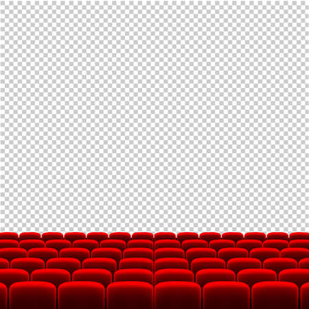 Red Cinema Movie Theater Seats With Gradient Mesh, Vector Illustrationのイラスト素材