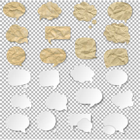 Speech Bubbles Set Transparent Background With Gradient Mesh, Vector Illustrationのイラスト素材