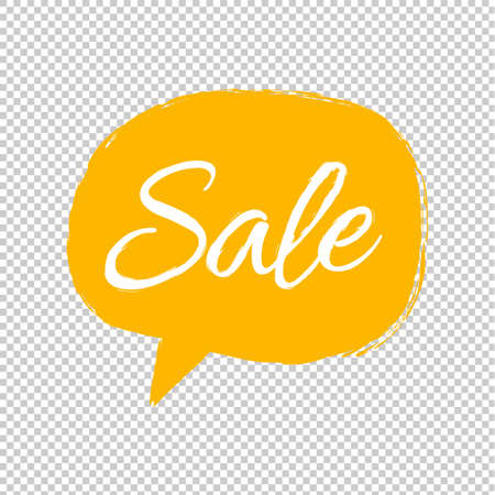 Yellow Speech Bubble Transparent Background, Vector Illustrationのイラスト素材