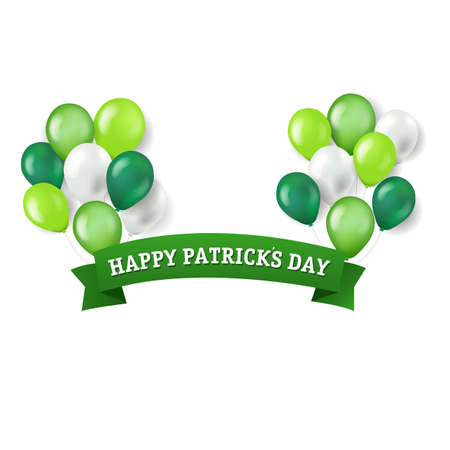 St Patricks Day Banner With Gradient Mesh, Vector Illustrationのイラスト素材