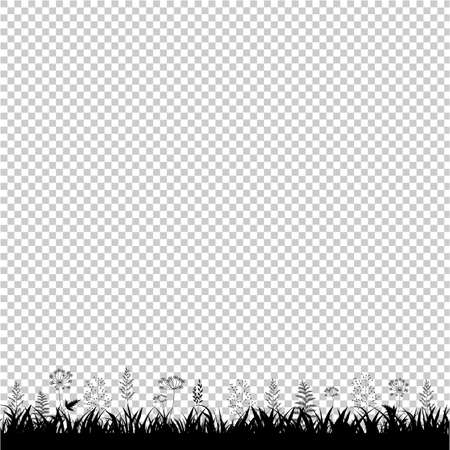 Grass Frame Transparent Background, Vector Illustrationのイラスト素材