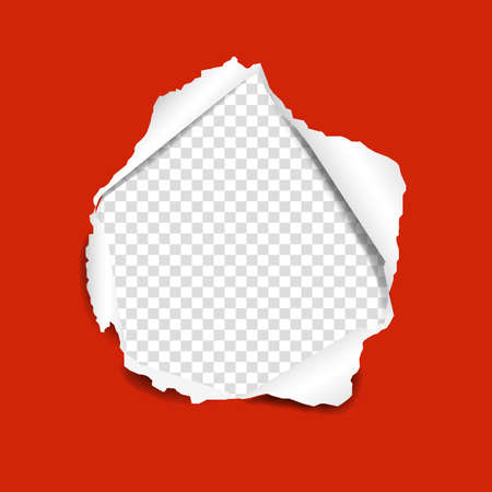 Red Torn Paper With Gradient Mesh, Vector Illustrationのイラスト素材