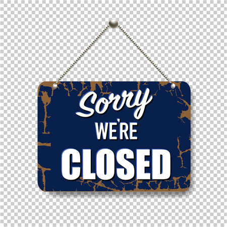 Blue Sign Closed Isolated Transparent Background With Gradient Mesh, Vector Illustrationのイラスト素材