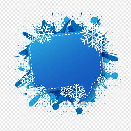 Winter Speech Bubble Isolated Transparent Background With Gradient Mesh, Vector Illustrationのイラスト素材
