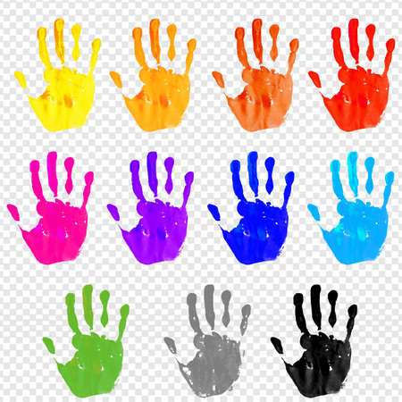 Hand Print Heart With Isolated Transparent Background, Vector Illustrationのイラスト素材