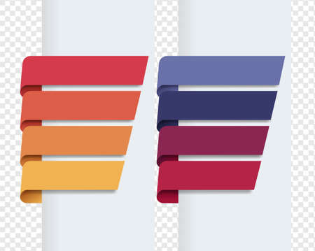 Colorful Ribbons Set And Transparent Background With Gradient Mesh, Vector Illustrationのイラスト素材