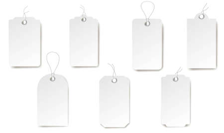 White Labels Collection Isolated White Background With Gradient Mesh, Vector Illustrationのイラスト素材