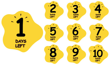 Number Of Days Left Banner, Vector Illustrationのイラスト素材