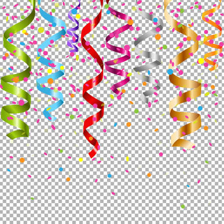 Color Curling Stream, Isolated on Transparent Background, Vector Illustrationのイラスト素材