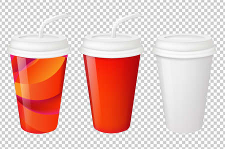 Paper Glasses Set Gradient Mesh, Vector Illustrationのイラスト素材