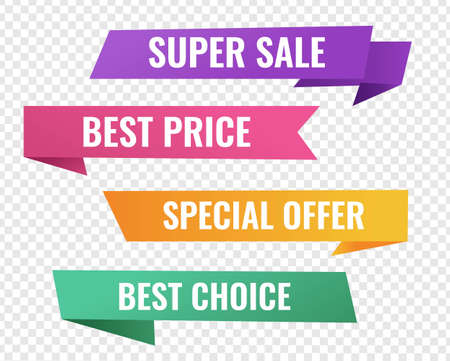 Sale Origami Banner With Transparent Background, Vector Illustrationのイラスト素材