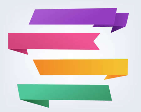 Origami Banner With Blue Background, Vector Illustrationのイラスト素材