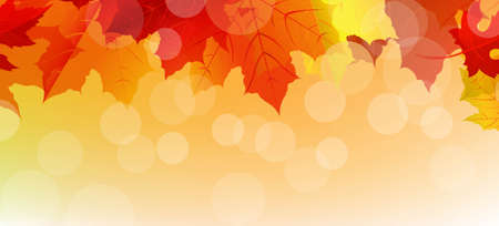 Sale Autumn Poster With Leaves With Gradient Background, Vector Illustration.のイラスト素材