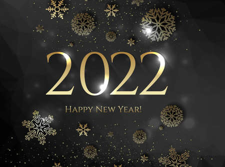 New Years Text Isolated Black Background With Gradient Mesh, Vector Illustration