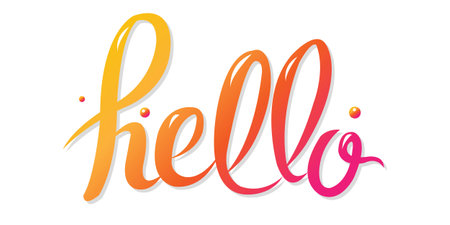 Hello Text Isolated White Background, Vector Illustrationのイラスト素材