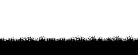 Black Grass Border And Isolated White Background, Vector Illustrationのイラスト素材