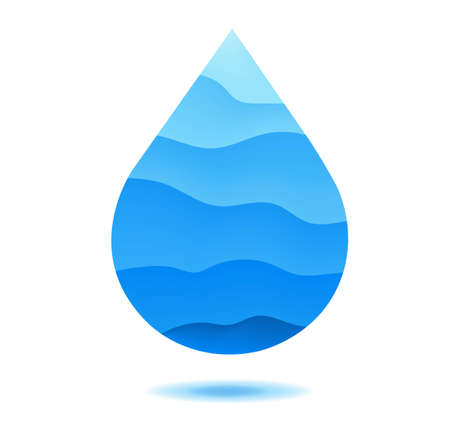 Water Drop Isolated White Background With Gradient Mesh, Vector Illustrationのイラスト素材