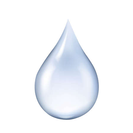 Realistic Blue Water Drop Isolated With Gradient Mesh, Vector Illustrationのイラスト素材