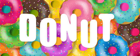 Poster Background With Bright Donutsの写真素材