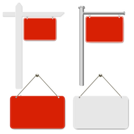 For Sale Sign Collection White Background With Gradient Mash, Vector Illustrationのイラスト素材