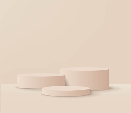 Realistic lPodium And Pastel Background With Gradient Mesh, Vector Illustrationのイラスト素材