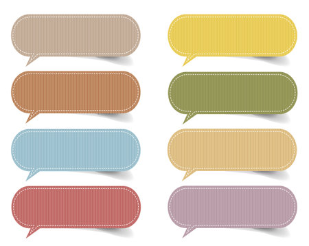 Vintage Speech Labels Isolated White Background With Gradient Mesh, Vector Illustrationのイラスト素材