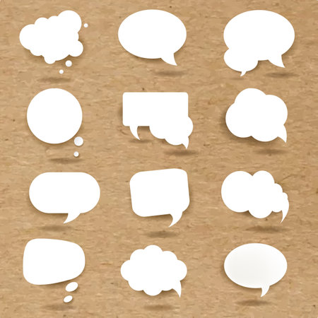 Speech Bubbles Set With Carton Background With Gradient Mesh, Vector Illustrationの写真素材
