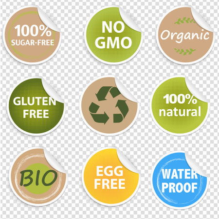 Eco Nature Set Transparent Background With Gradient Mesh, Vector Illustrationの写真素材